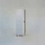 Ντουλάπα Timmy 2D Λευκό-Γραφίτη-Γκρι 90x50x199cm