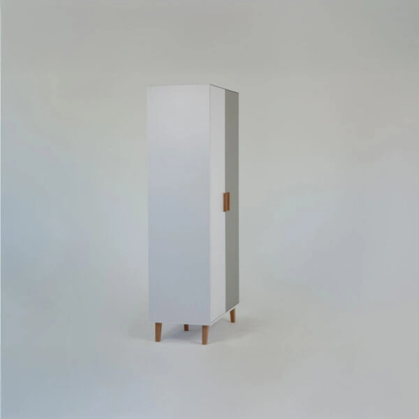 Ντουλάπα Timmy 2D Λευκό-Γραφίτη-Γκρι 90x50x199cm