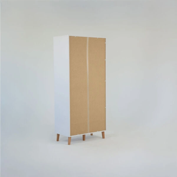 Ντουλάπα Timmy 2D Λευκό-Γραφίτη-Γκρι 90x50x199cm