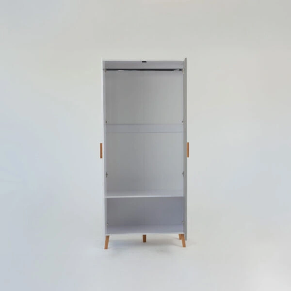 Ντουλάπα Timmy 2D Λευκό-Γραφίτη-Γκρι 90x50x199cm