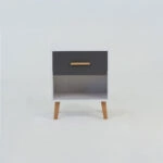 Κομοδίνο Timmy Λευκό-Γραφίτη-Γκρι 46.8x36x57.1cm