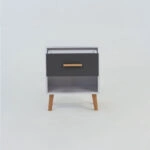 Κομοδίνο Timmy Λευκό-Γραφίτη-Γκρι 46.8x36x57.1cm