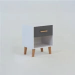 Κομοδίνο Timmy Λευκό-Γραφίτη-Γκρι 46.8x36x57.1cm