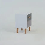 Κομοδίνο Timmy Λευκό-Γραφίτη-Γκρι 46.8x36x57.1cm