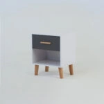 Κομοδίνο Timmy Λευκό-Γραφίτη-Γκρι 46.8x36x57.1cm