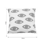 Μαξιλάρι Eyes Inart φυσικό-λευκό ύφασμα 45x45x2.5εκ