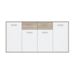Μπουφές Drepen μελαμίνη σε λευκό και sonoma χρώμα 162.3x34.2x81.7εκ