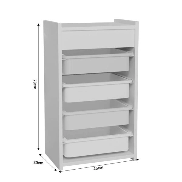 Συρταριέρα με καλάθια Toyli  λευκό-μπλε μελαμίνης 45x30x78εκ