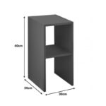 Κομοδίνο Deseo σε ανθρακί απόχρωση 30x30x60εκ