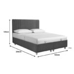 Κρεβάτι με αποθηκευτικό χώρο Lineo μπουκλέ σε ανθρακί απόχρωση 160x200εκ