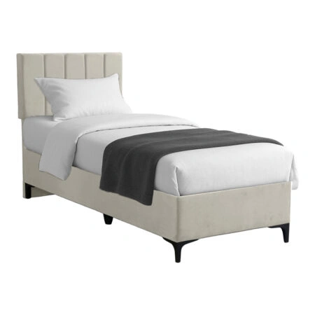 Κρεβάτι Moega ύφασμα σε κρεμ απόχρωση 90x200εκ