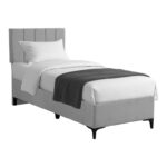 Κρεβάτι Moega ύφασμα σε γκρι απόχρωση 90x200εκ