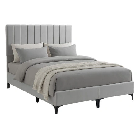 Κρεβάτι Moega ύφασμα σε γκρι απόχρωση 160x200εκ