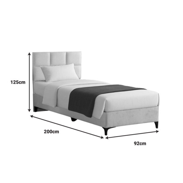 Κρεβάτι Melei  ύφασμα σε κρεμ απόχρωση 90x200εκ