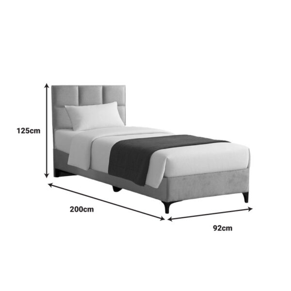 Κρεβάτι Melei  ύφασμα σε γκρι απόχρωση 90x200εκ