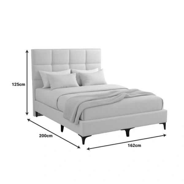 Κρεβάτι Melei  ύφασμα σε κρεμ απόχρωση 160x200εκ