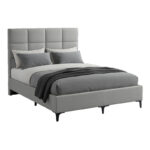 Κρεβάτι Melei  ύφασμα σε γκρι απόχρωση 160x200εκ