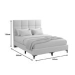 Κρεβάτι Melei  ύφασμα σε γκρι απόχρωση 160x200εκ