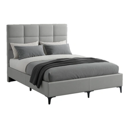 Κρεβάτι Melei ύφασμα σε γκρι απόχρωση 160x200εκ