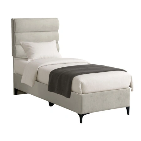 Κρεβάτι Limit ύφασμα σε κρεμ απόχρωση 90x200εκ