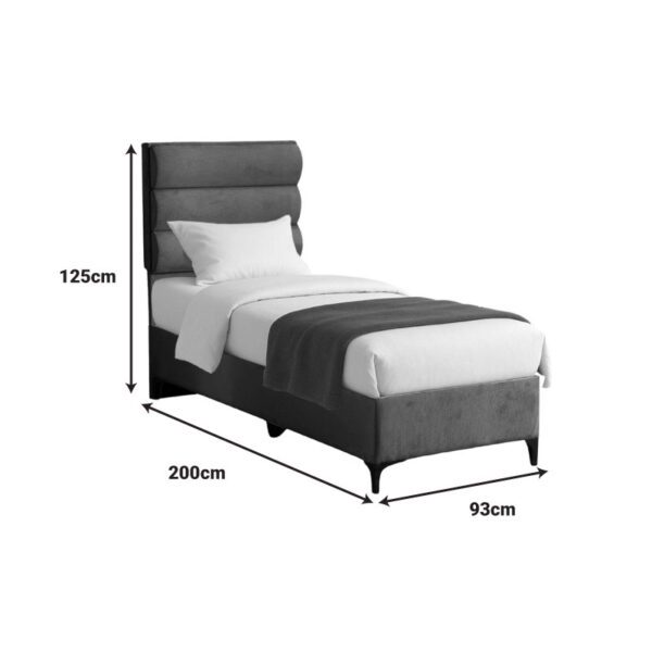Κρεβάτι Limit  ύφασμα σε ανθρακί απόχρωση 90x200εκ
