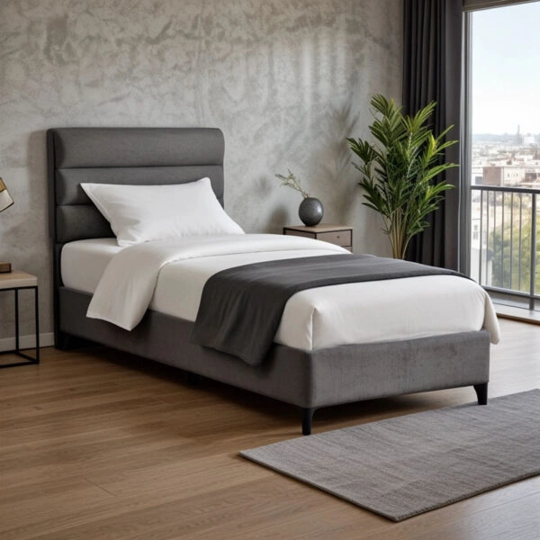 Κρεβάτι Limit  ύφασμα σε ανθρακί απόχρωση 120x200εκ