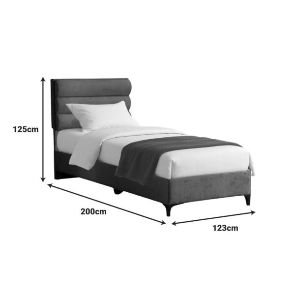 Κρεβάτι Limit  ύφασμα σε ανθρακί απόχρωση 120x200εκ