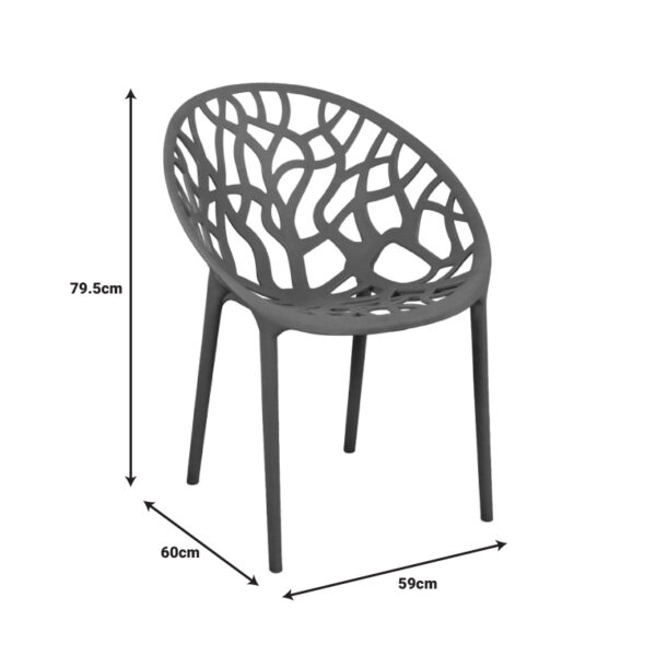 Πολυθρόνα Daren  pp σε ανθρακί απόχρωση 59x60x79,5εκ