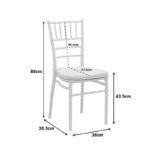 Καρέκλα Tiffany  με μαξιλάρι pp σε λευκή απόχρωση 40x40x88εκ