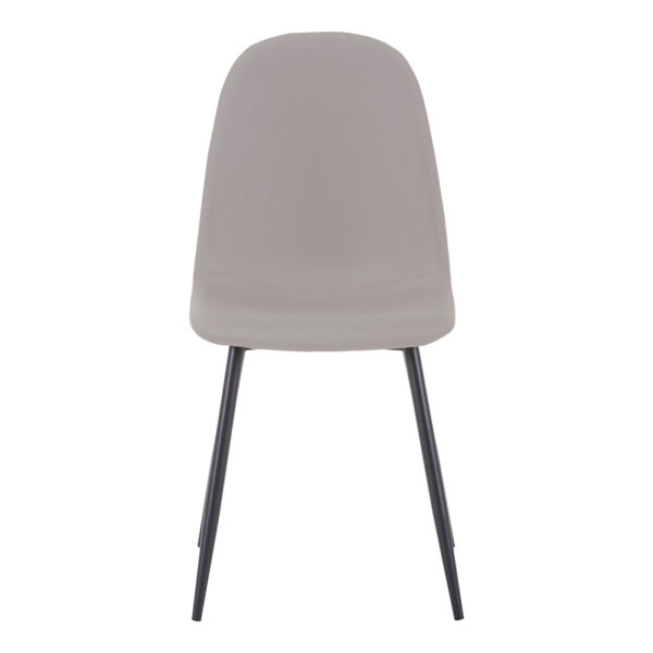 Καρέκλα Bella  ανοιχτό γκρι ύφασμα-πόδι μαύρο μέταλλο 43x52x88εκ