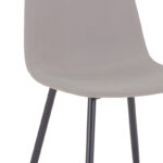 Καρέκλα Bella  ανοιχτό γκρι ύφασμα-πόδι μαύρο μέταλλο 43x52x88εκ