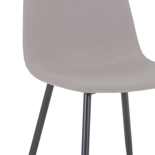Καρέκλα Bella  ανοιχτό γκρι ύφασμα-πόδι μαύρο μέταλλο 43x52x88εκ