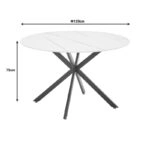 Τραπεζαρία Vivian-Stoyen  5τεμ μπεζ βελούδο - λευκό μαρμάρου Φ120x75εκ