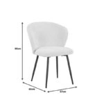 Τραπεζαρία Karg-Stoyen  5τεμ λευκό ύφασμα - λευκό-μπεζ μαρμάρου Φ120x75εκ