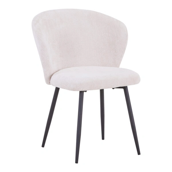 Τραπεζαρία Karg-Makrey 5τεμ λευκό ύφασμα - λευκό μαρμάρου 160x90x75εκ