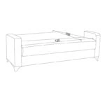 Καναπές-κρεβάτι με αποθηκευτικό χώρο διθέσιος Vox  κρεμ ύφασμα 154x82x83εκ