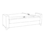 Καναπές-κρεβάτι με αποθηκευτικό χώρο διθέσιος Vox ανθρακί ύφασμα 154x82x83εκ