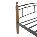 Κρεβάτι Clarive ξύλο σε καρυδί απόχρωση-μαύρο μέταλλο 150x200εκ