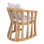 Πολυθρόνα Morani  σκελετός teak ξύλο και ύφασμα σε φυσική απόχρωση 58x66x75εκ