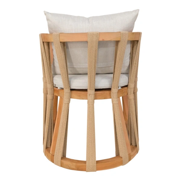 Πολυθρόνα Morani  σκελετός teak ξύλο και ύφασμα σε φυσική απόχρωση 58x66x75εκ
