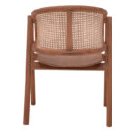 Πολυθρόνα Anlene  σκελετός teak ξύλο σε καρυδί απόχρωση με φυσικό rattan 62x54x82εκ