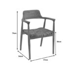 Πολυθρόνα Denverone  φυσικό teak ξύλο και ψάθα 57x54x79εκ