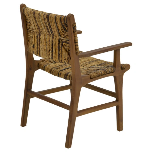 Πολυθρόνα Refane  φυσικό teak ξύλο-ψάθα 55x60x85εκ