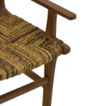 Πολυθρόνα Refane  φυσικό teak ξύλο-ψάθα 55x60x85εκ