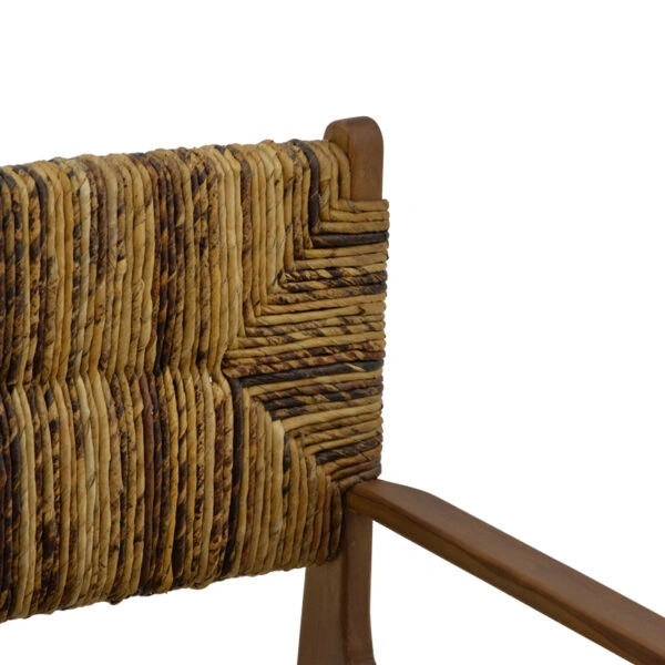 Πολυθρόνα Refane  φυσικό teak ξύλο-ψάθα 55x60x85εκ