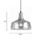 Φωτιστικό οροφής Godren  φυσικό μέταλλο-γυαλί Φ24x19εκ