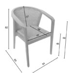 Πολυθρόνα Granny teak wood και συνθετικό σχοινί σε φυσική απόχρωση 60x60x82εκ