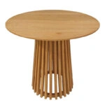 Τραπεζαρία Inca-Kenda I  σετ 3τεμ σε φυσική-μπεζ απόχρωση Φ80x75εκ