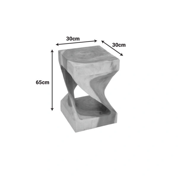 Βοηθητικό τραπέζι Hourian  suar ξύλο σε φυσική απόχρωση 30x30x65εκ