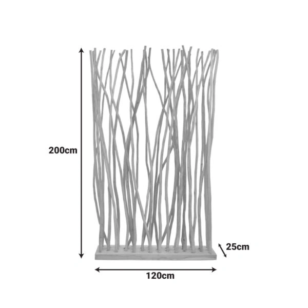 Διακοσμητικό δαπέδου Barbin  teak-suar ξύλο σε φυσική απόχρωση 120x25x200εκ